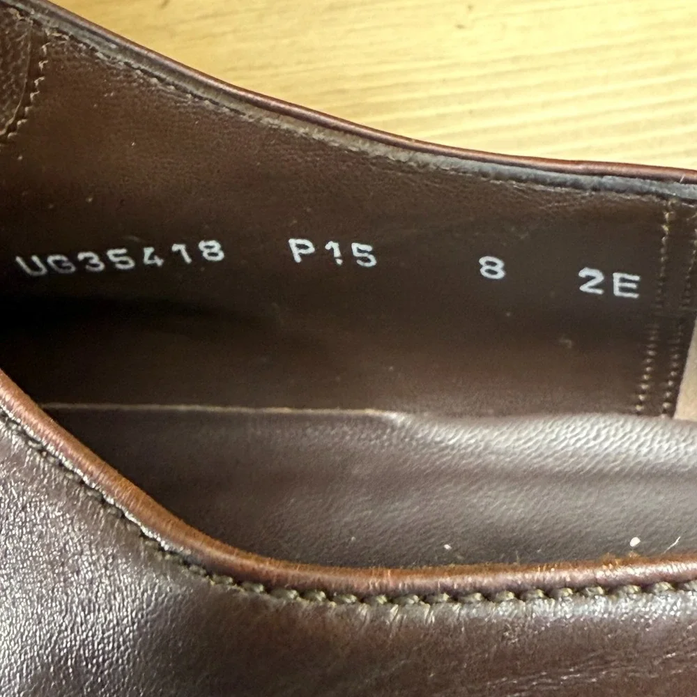 Salvatore Ferragamo‎ Mens 8 EE Brown Leather Cap Toe Dress Shoes